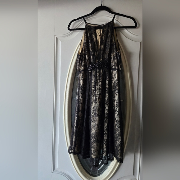 Esley Black Lace Halter Mini Dress Goth  ~ Medium Dark Romance - Picture 4 of 8